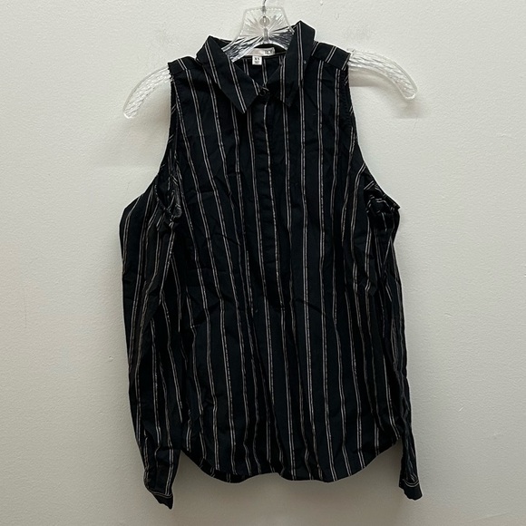 Cold-Shoulder Button-Down Shirt - Picture 1 of 6